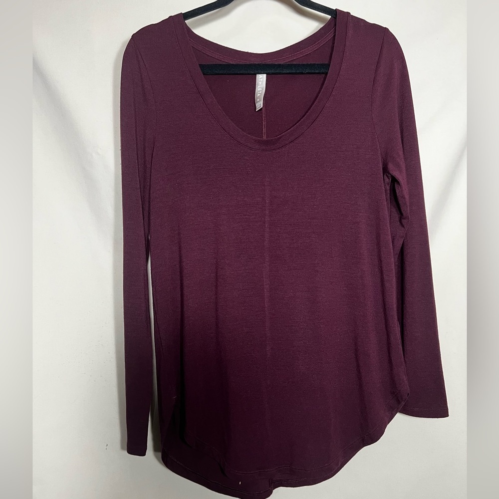 Athleta Burgundy Cloudlight Stratus Long Sleeve Top